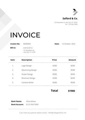 Free, printable, professional invoice templates to customize | Canva