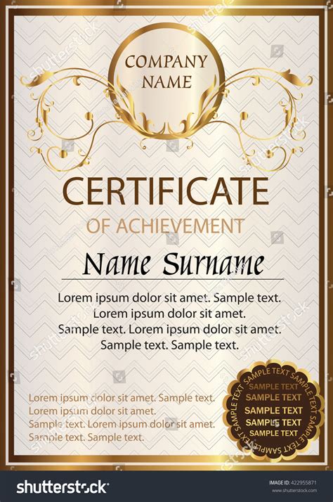 Certificate Diploma Template Award Winner Winning Stock Vector (Royalty Free) 422955871 ...