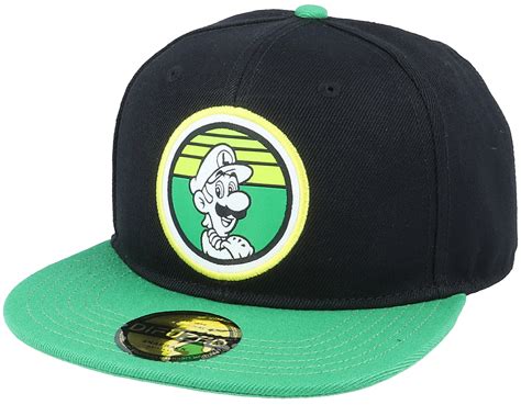 Nintendo Super Mario Luigi Retro Black/Green Snapback - Difuzed lippis ...