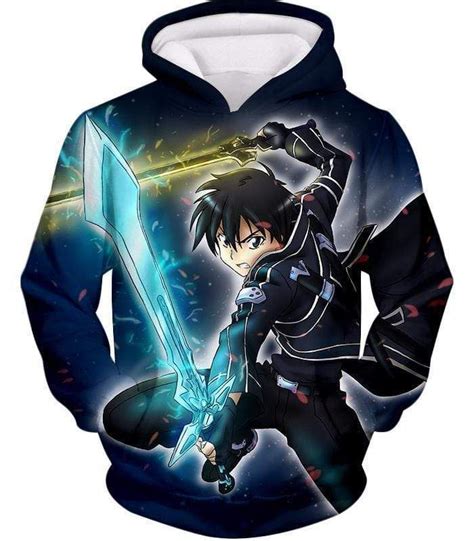 Sword Art Online Kirito Swordplay Action Graphic Hoodie - Sword Art OnlineHoodie | Graphic ...