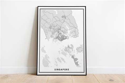 Singapore Map Print Singapore Poster City Map Black and - Etsy