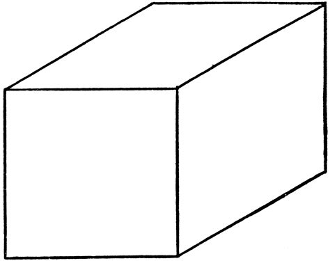 Oblique Projection of a Rectangular Cube | ClipArt ETC