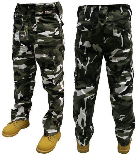 PANTALONI MILITARE CARGO mimetici combat pantaloni/30"- 50" vita 32" e ...