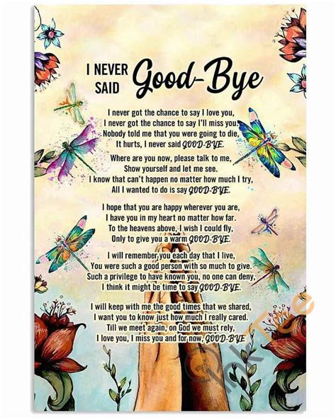 I Never Said Goodbye - Dragonfly - New Arrival Wall Decor (no Frame) Poster in 2021 | Goodbye ...