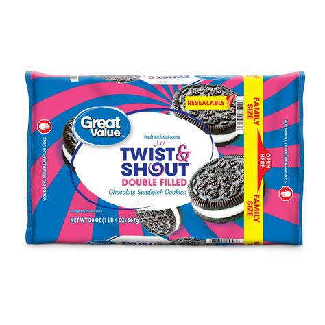 Great Value Twist & Shout Double Filled Chocolate Sandwich Cookies, 20 oz - Walmart.com ...