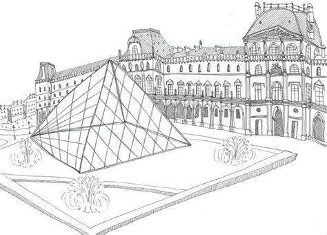 Le Louvre - one of a series of Paris drawings I completed.