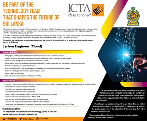 Be part of a technology team that shapes the future of Sri Lanka! We are on the lookout for ...