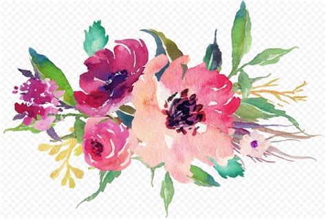 Download Artificial Watercolor Flowers PNG | Citypng