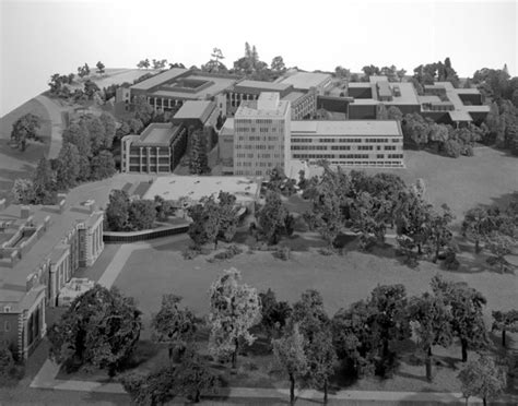 Design model for IBM offices and laboratories, Hursley Park, Winchester, Hampshire, showing all ...