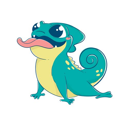 Cute cartoon lizard sticking out his tongue 21502542 Vector Art at Vecteezy