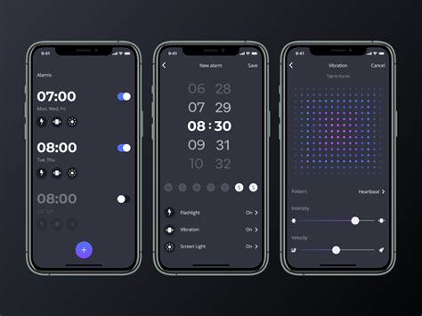 Alarm app for deaf people by elena on Dribbble