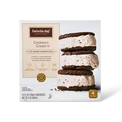 Cookies & Cream Ice Cream Sandwiches - 16oz/4ct - Favorite Day™ : Target