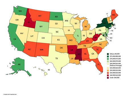 GDP Per Capita By State (2018) : r/MapPorn