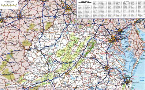 Official Highway Map Of Virginia