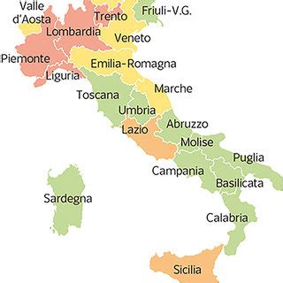 The 21 Italian regions. | Download Scientific Diagram