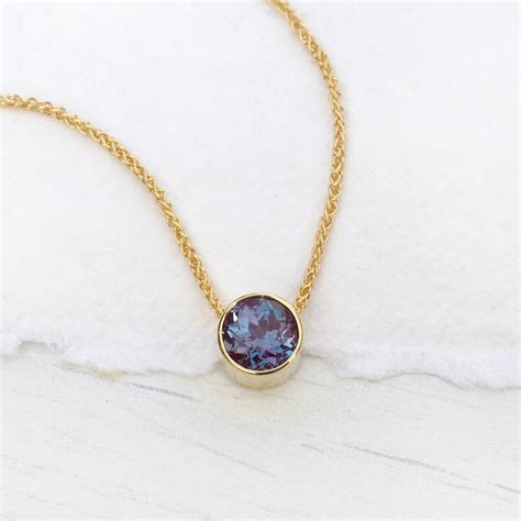 Alexandrite Necklace In 18ct Gold, June Birthstone By Lilia Nash ...