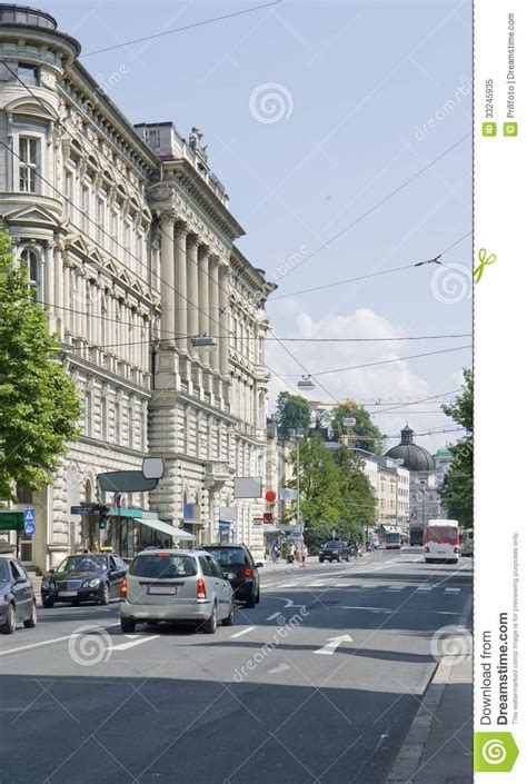 Salzburg street scenery stock image. Image of austria - 33245935