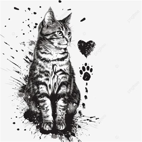 Cats Leave Paw Prints On Your Heart T Shirt Design, Cat, Pets, Art PNG Transparent Image and ...