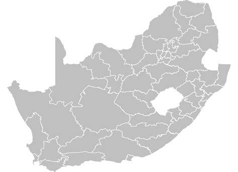 South Africa Districts Template • Mapsof.net