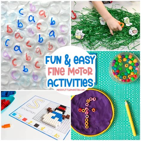 Fun & Easy Fine Motor Activities for Hand Strength - Messy Little Monster