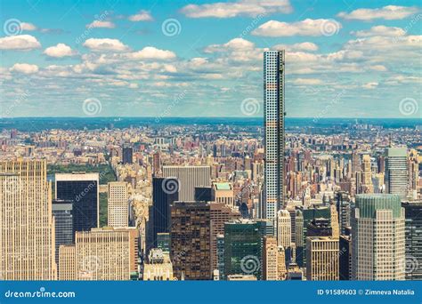 New York City Manhattan Skyline Aerial View Stock Image - Image of apartment, midtown: 91589603