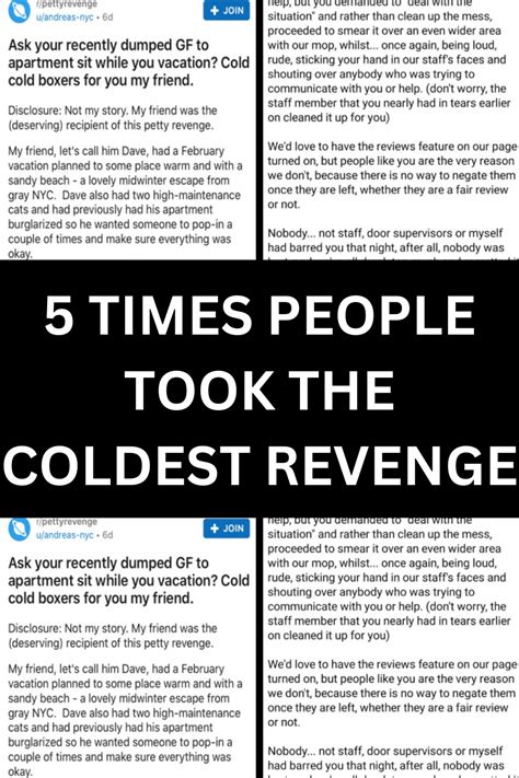 5 times people took the coldest revenge – Artofit