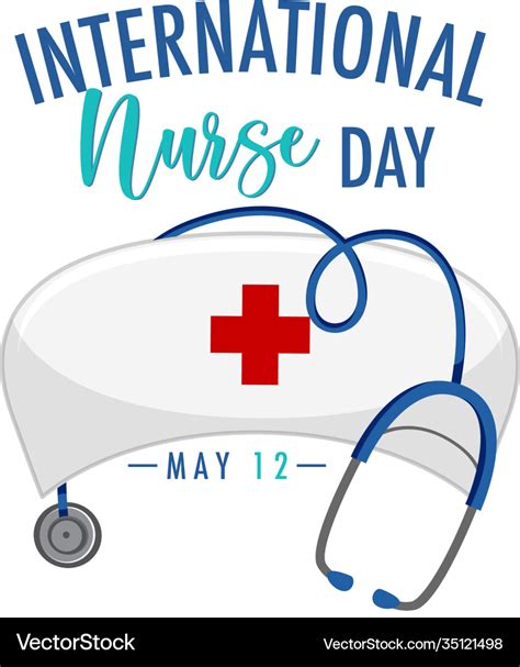 International nurse day logo with nurses cap Vector Image