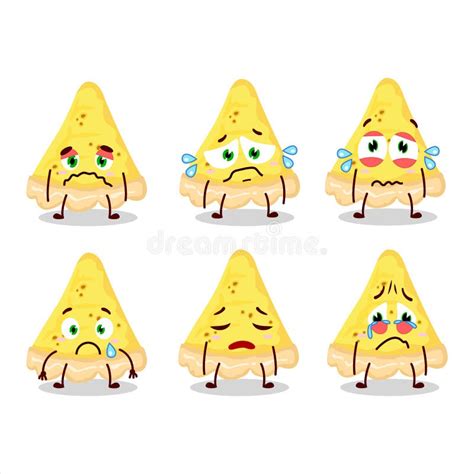 Slice of Cheese Tart Cartoon Character with Sad Expression Stock Vector - Illustration of ...