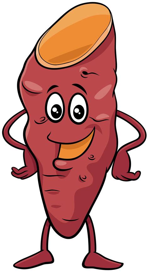 cartoon yam vegetable comic character 1945107 Vector Art at Vecteezy