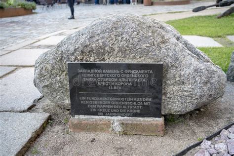 The Foundation Stone from the Foundation of the Koenigsberg Castle. Kaliningrad Editorial Stock ...