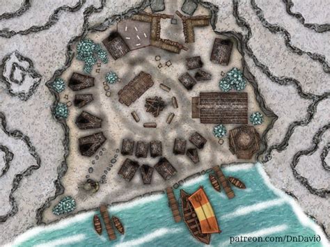 Snowy Viking Port : battlemaps | Vikings, D d maps, Fantasy map