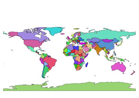 Multi-color simple world map - Openclipart