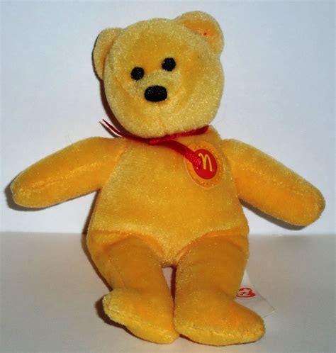 McDonald's 2004 Ty Teenie Beanie Babies Golden Arches the Bear Happy Meal Toy No Swing Tag Loose