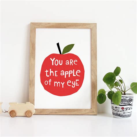 The Apple Of My Eye Print Love Print Valentine Gift Gift | Etsy