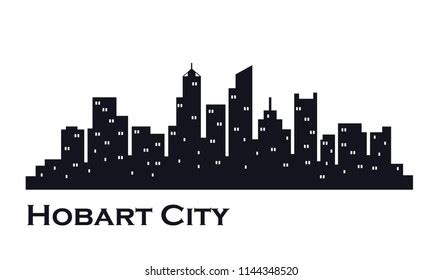 Hobart City Skyline Silhouette Vector Design Stock Vector (Royalty Free) 1144348520 | Shutterstock