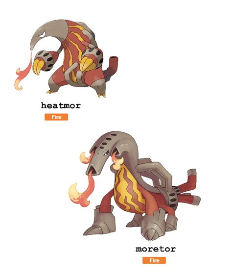 Heatmor evolution: Moretor : fakemon