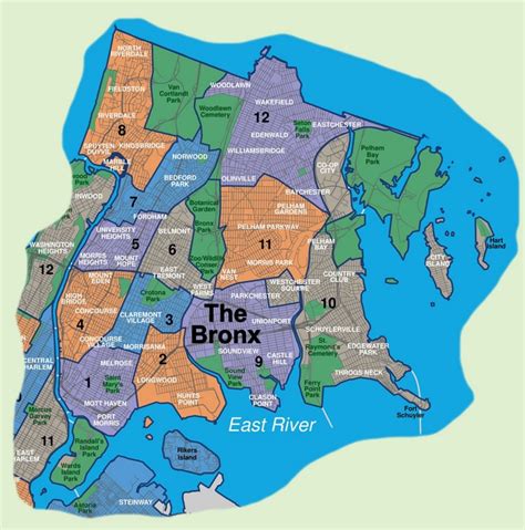 Map of Bronx neighborhoods - Ontheworldmap.com