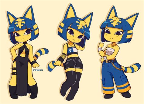 「ankha but she got new outfits 💛 #Anima」|crema 💕のイラスト