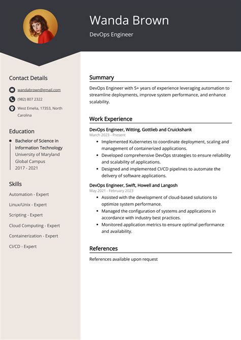 DevOps Engineer CV Example for 2023 (Skills & Templates)