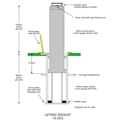 SS 14 Telescopic Stainless Steel Post - Driveway Safety