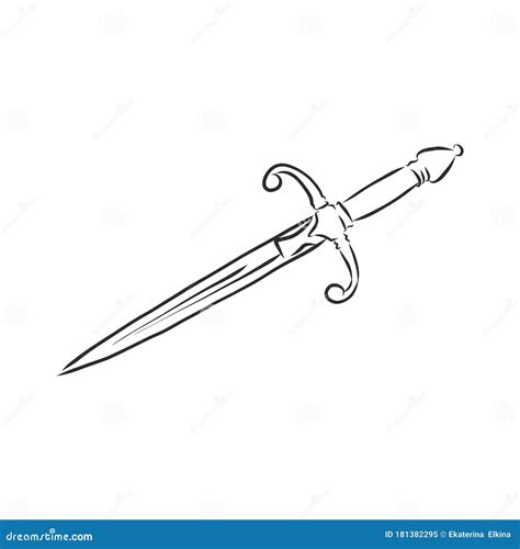 Dagger Drawn In A Gothic Style Cartoon Vector | CartoonDealer.com #167000527