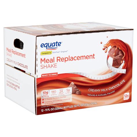 Equate Meal Replacement Shake, Creamy Milk Chocolate, 11 fl oz, 12 ...