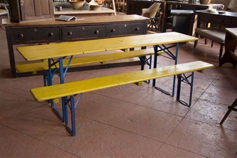 Vintage German Beer Festival Table and Benches | Bench table, German beer festival, German beer