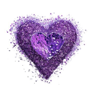 Purple Heart Glitter Shimmer, Purple, Glitter, Brushstroke PNG ...