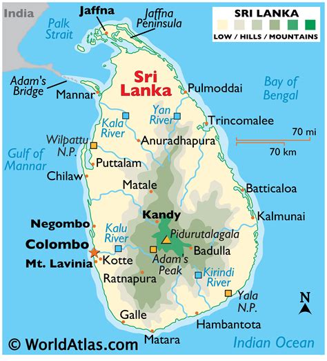 Sri Lanka Large Color Map