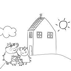 Peppa Pig House Coloring Page - Coloring and Drawing