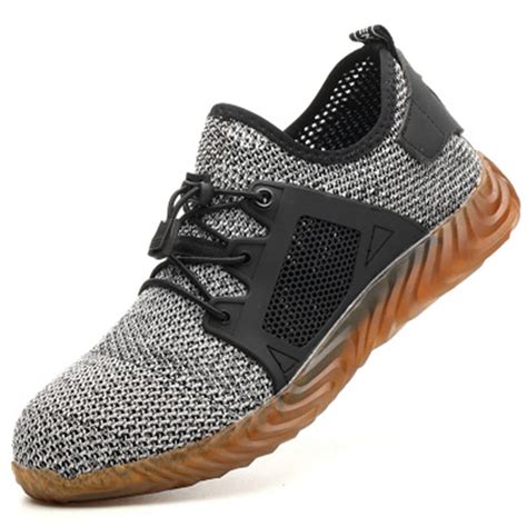 JUNSRM New 2019 Breathable Mesh Safety Shoes Men Light Sneaker Indestructible Steel Toe Soft ...