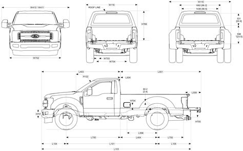 Ford F-series Super Duty Reg cab 2017 Blueprint - Download free ...