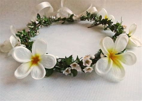 Hawaiian Sweet Leilani Flower Crown Plumeria by HairDoodleDo