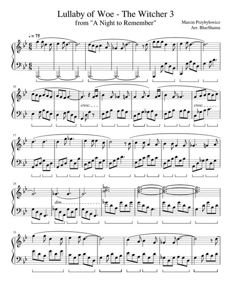 Download and print in PDF or MIDI free sheet music for the witcher 3 ...